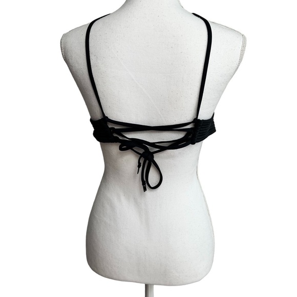 SEAFOLLY AUSTRALIA BLACK BIKINI CRISS CROSS SWIMSUIT TOP SIZE 16 NEW - Picture 2 of 6